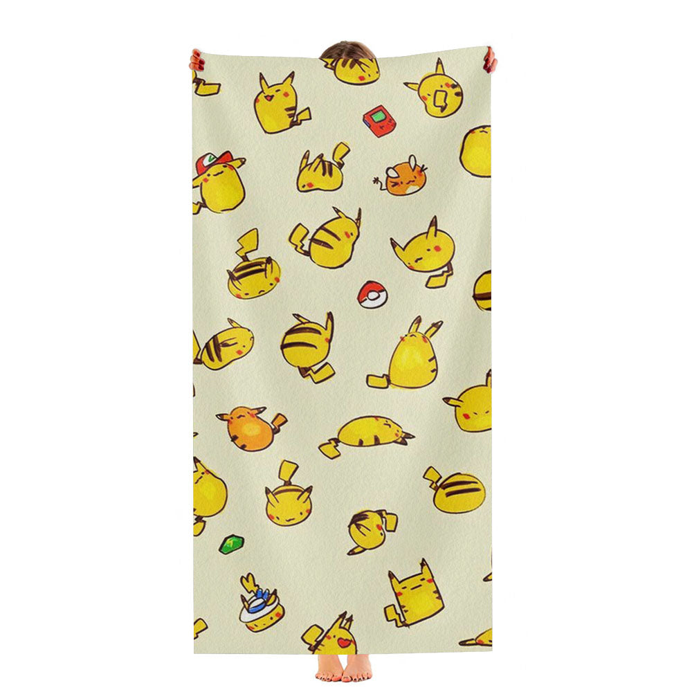 Pokemon Pikachu Pattern Ultra-Soft Luxury Bathroom Towels
