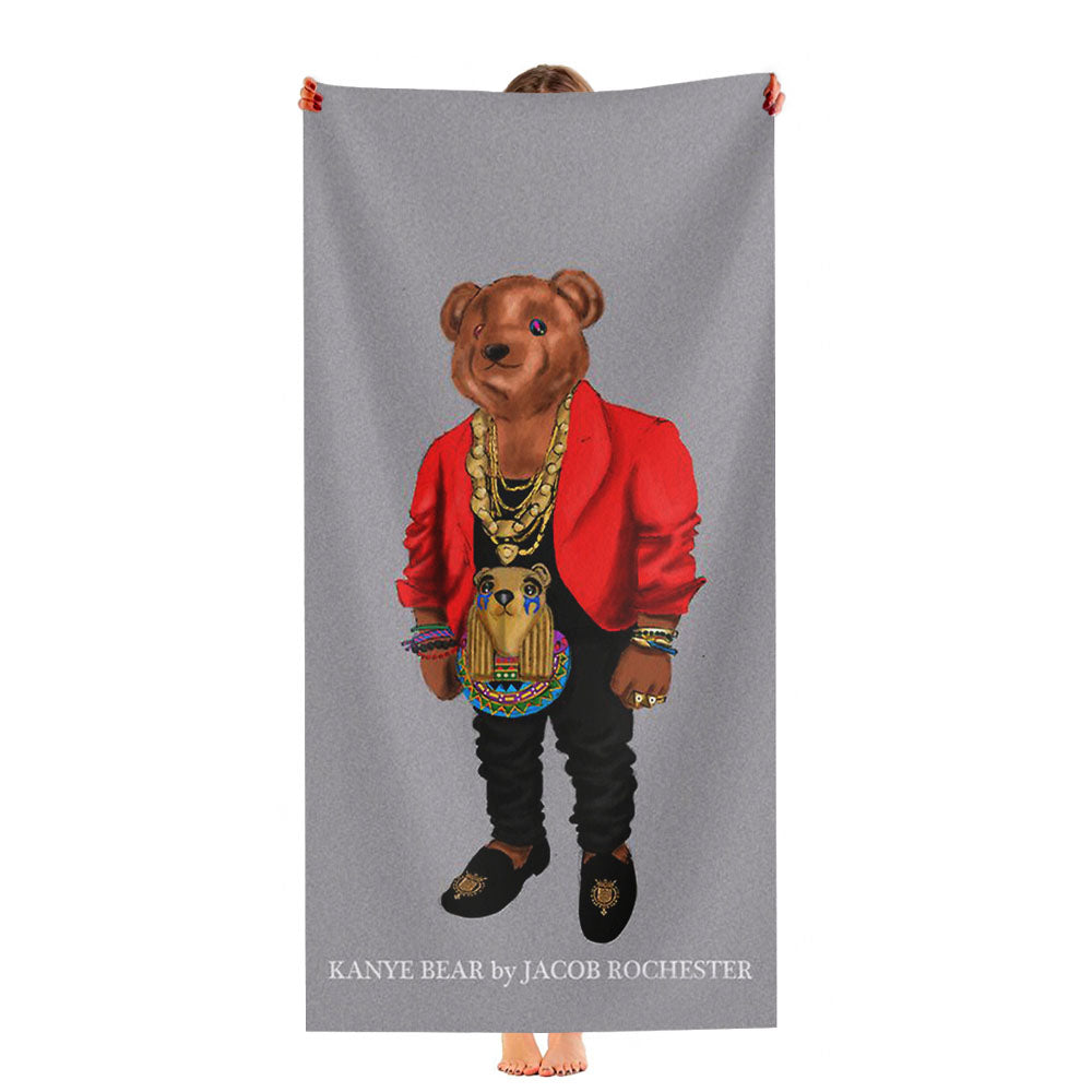 Polo Bear Kanye Bear Style Rapper Ultra-Soft Luxury Bathroom Towels