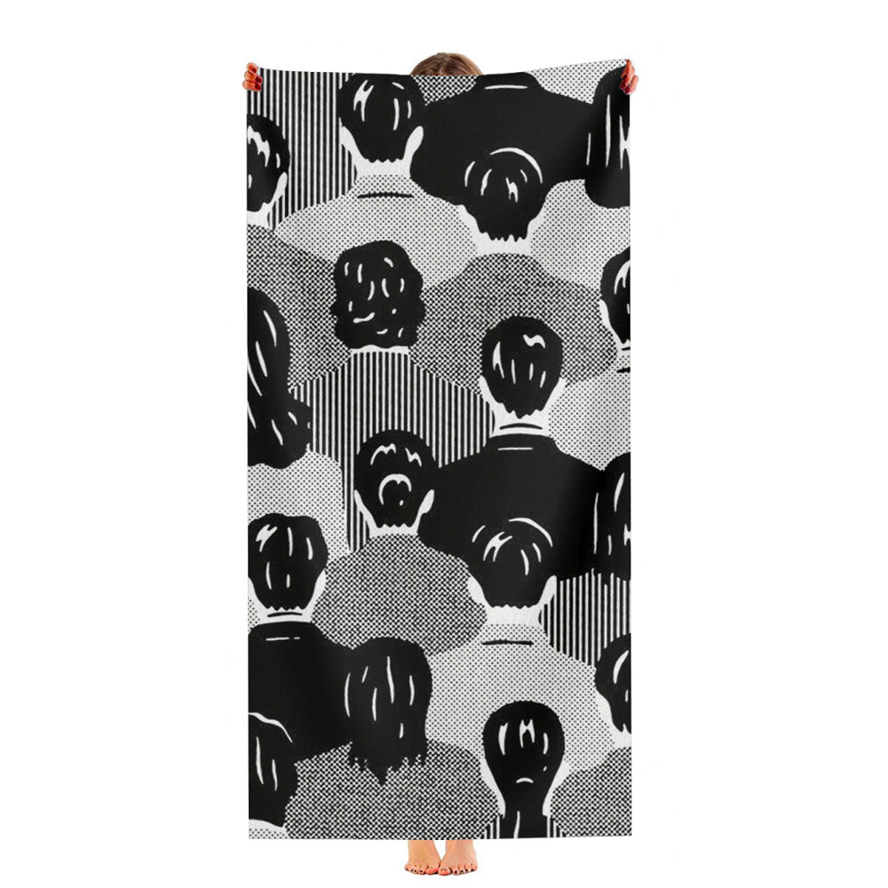 Pop Art Japan Culture Human Pattern Comic Style Ultra-Soft Luxury Bathroom Towels