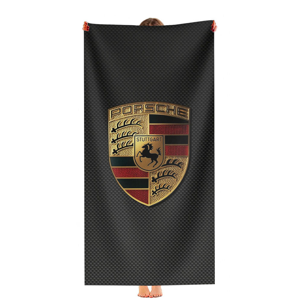 Porsche Carbon Emblem Logo Ultra-Soft Luxury Bathroom Towels