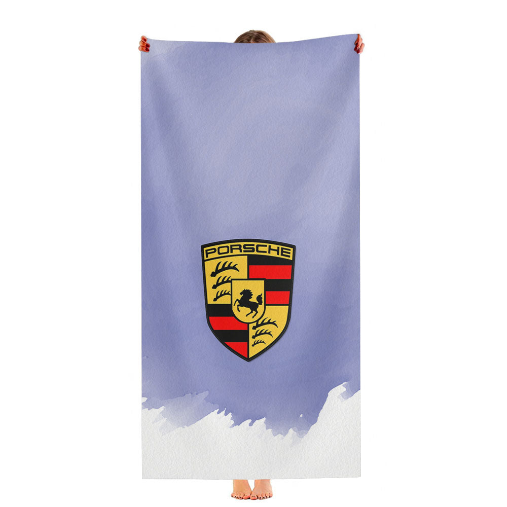 Porsche Water Color Blue Ultra-Soft Luxury Bathroom Towels