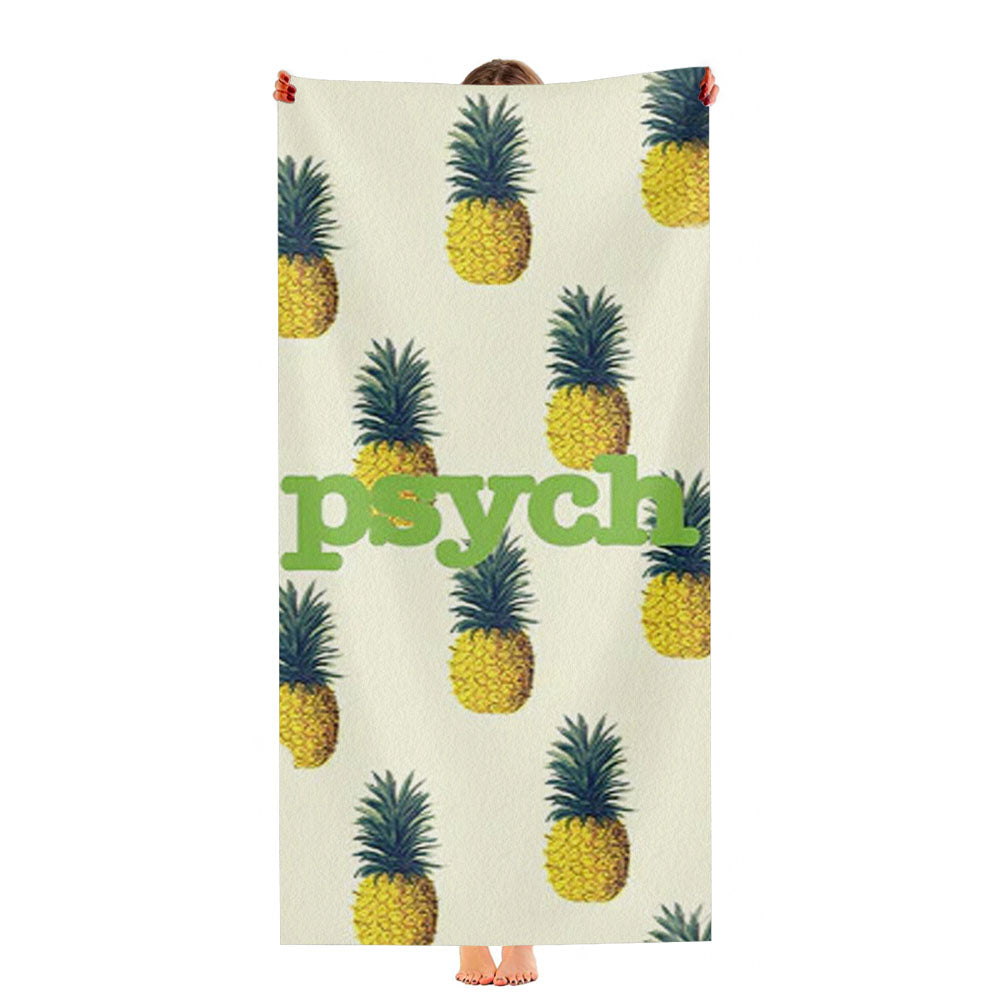 Psych Pineapple Pattern Ultra-Soft Luxury Bathroom Towels