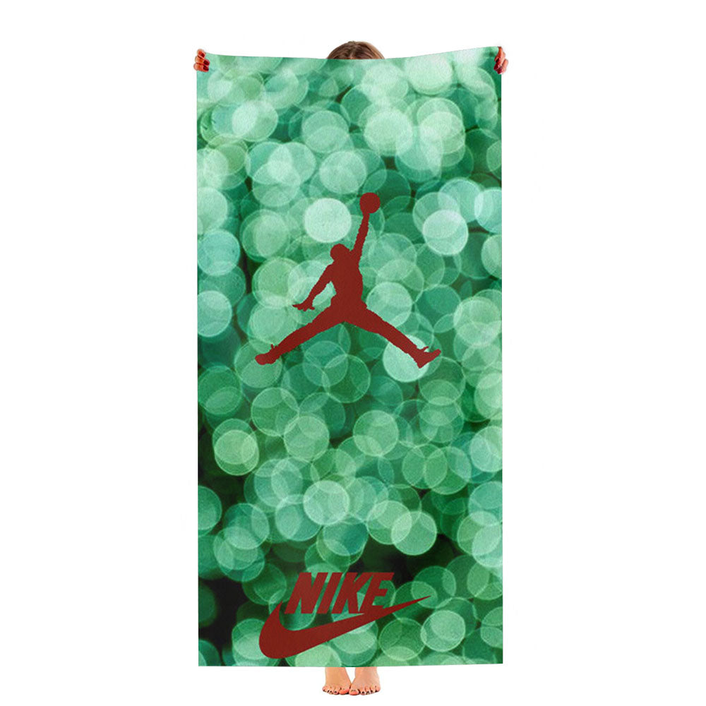 Red Nike Air Jordan Green Glitter Ultra-Soft Luxury Bathroom Towels