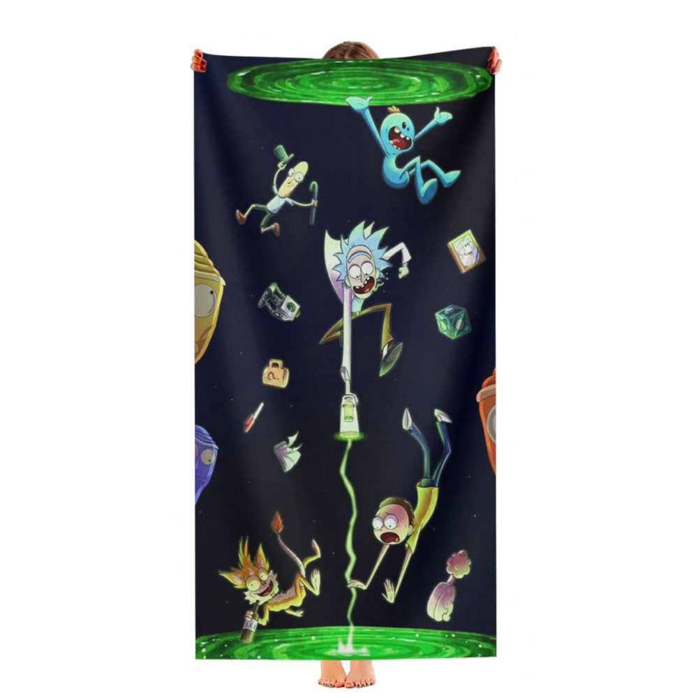 Rick And Morty Fan Art Ultra-Soft Luxury Bathroom Towels