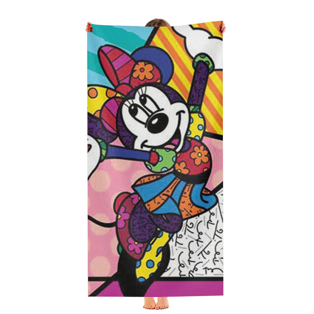 Romero Britto Minnie Mouse Ultra-Soft Luxury Bathroom Towels