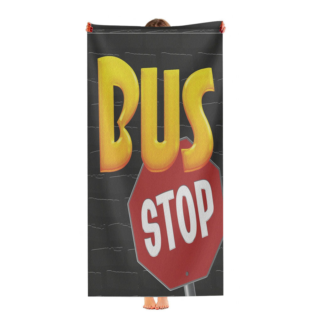School Bus Stop Ultra-Soft Luxury Bathroom Towels