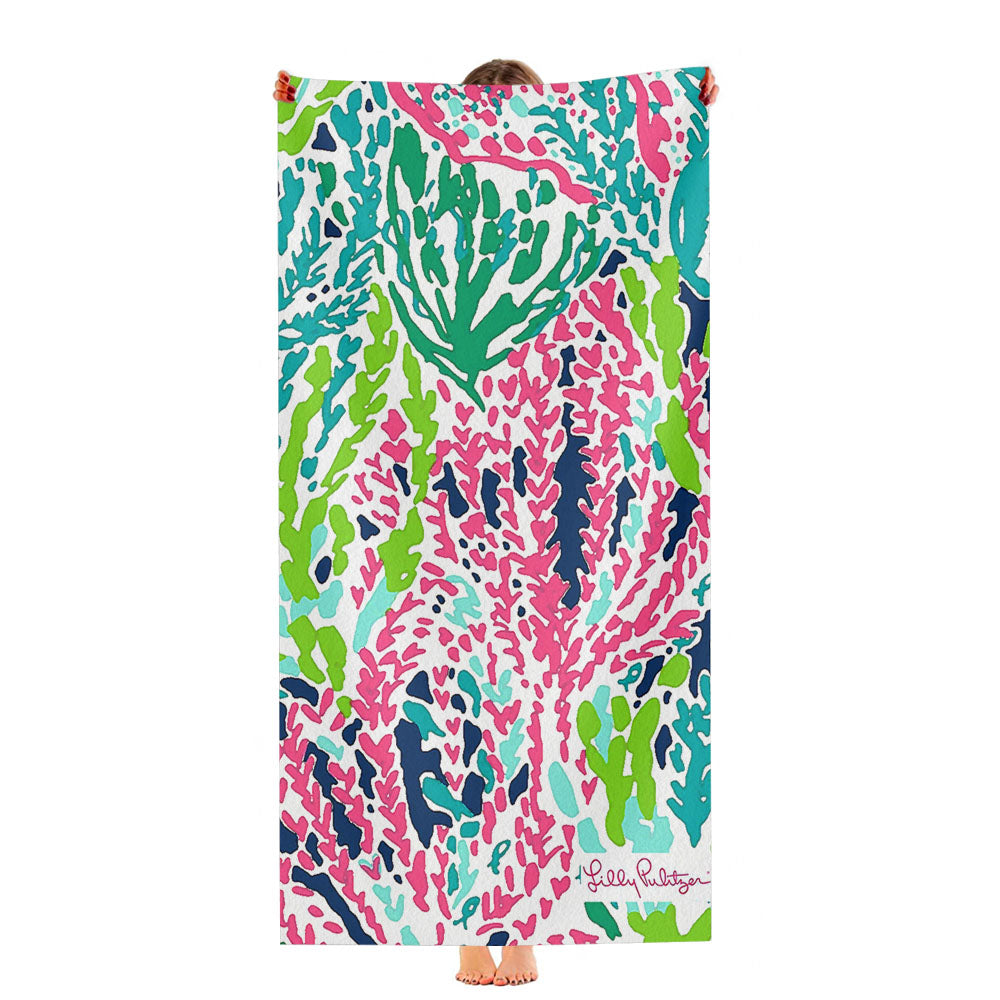 Seaweed Pattern Art Lilly Pulitzer Ultra-Soft Luxury Bathroom Towels