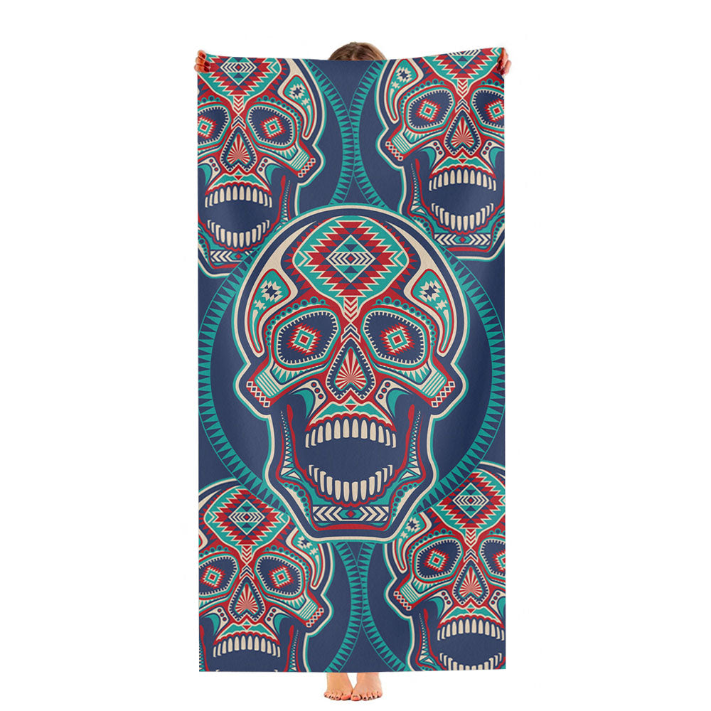 Skull Pattern Oldschool Ultra-Soft Luxury Bathroom Towels
