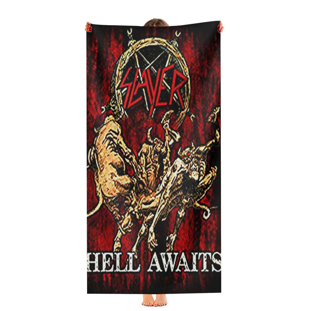 Slayer Hell Awaits Black Metal Band Ultra-Soft Luxury Bathroom Towels