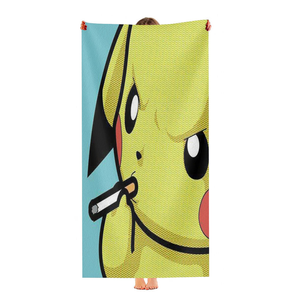 Smoking Pikachu Ultra-Soft Luxury Bathroom Towels