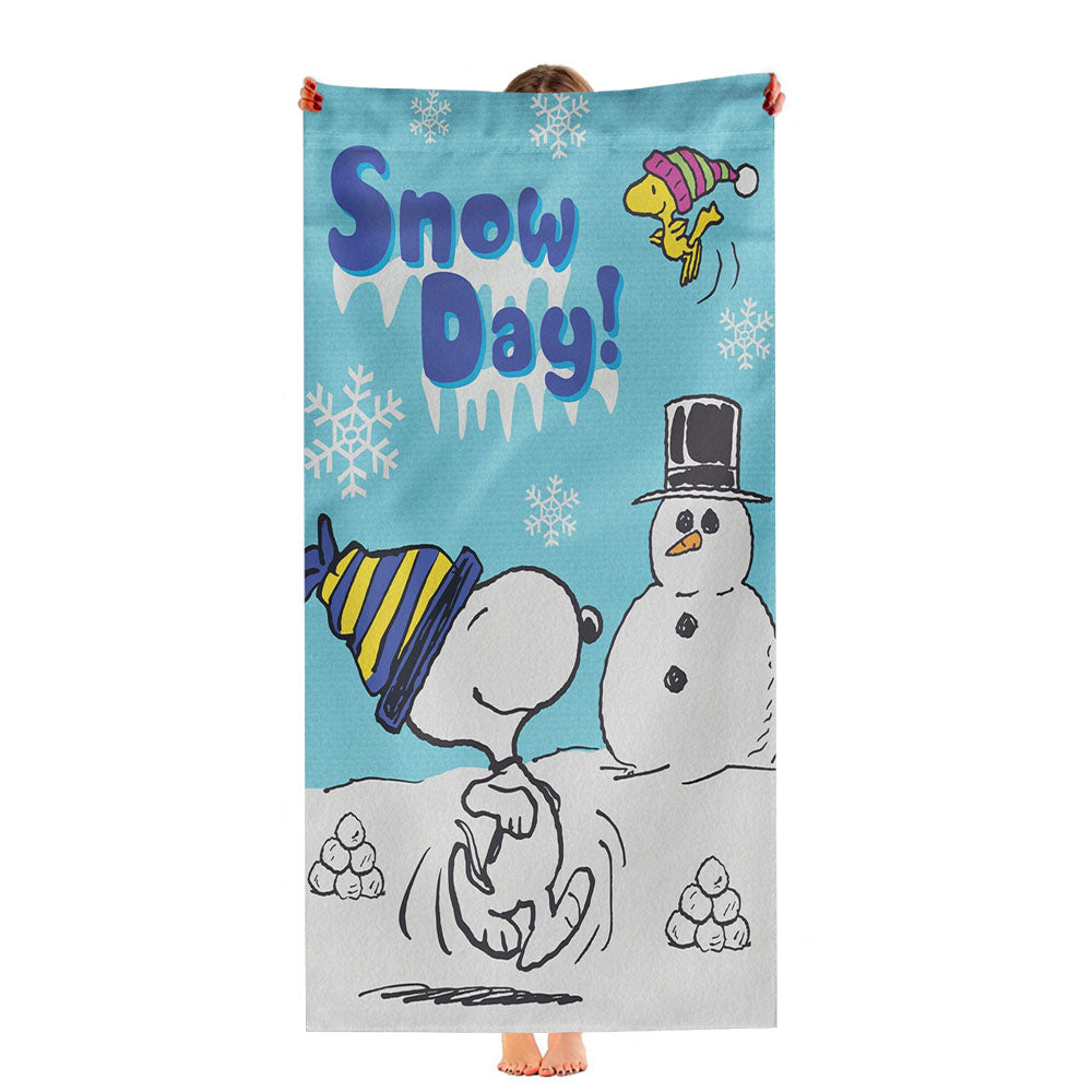 Snoopy And Woodstock Winter Ultra-Soft Luxury Bathroom Towels