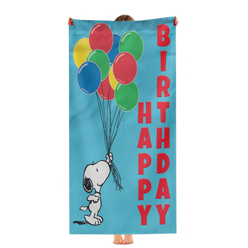 Snoopy Birthday 2 Ultra-Soft Luxury Bathroom Towels