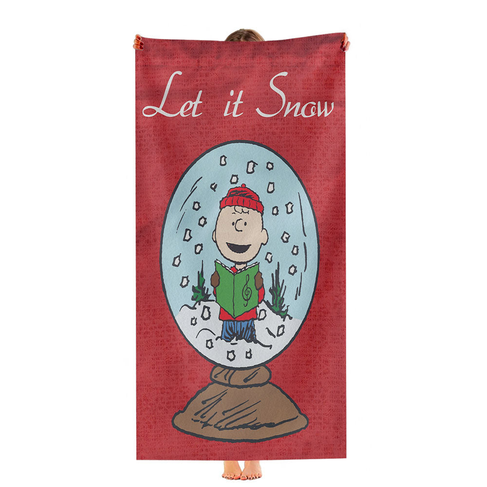 Snow Globe Charlie Brown Christmas Ultra-Soft Luxury Bathroom Towels