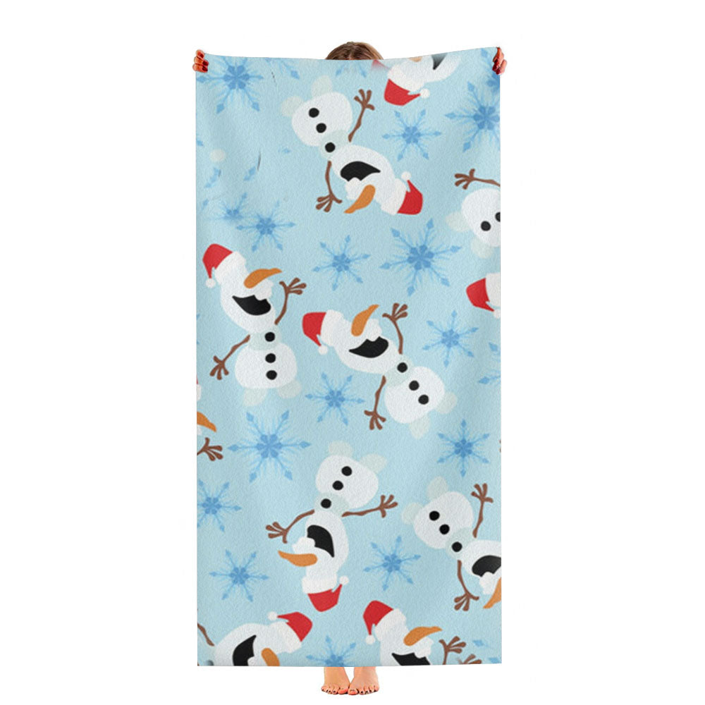 Snowman Pattern Ultra-Soft Luxury Bathroom Towels