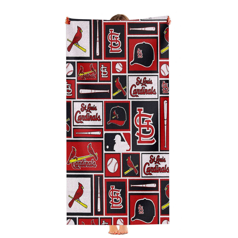 St Louis Cardinals Baseball Doodle Logo Ultra-Soft Luxury Bathroom Towels