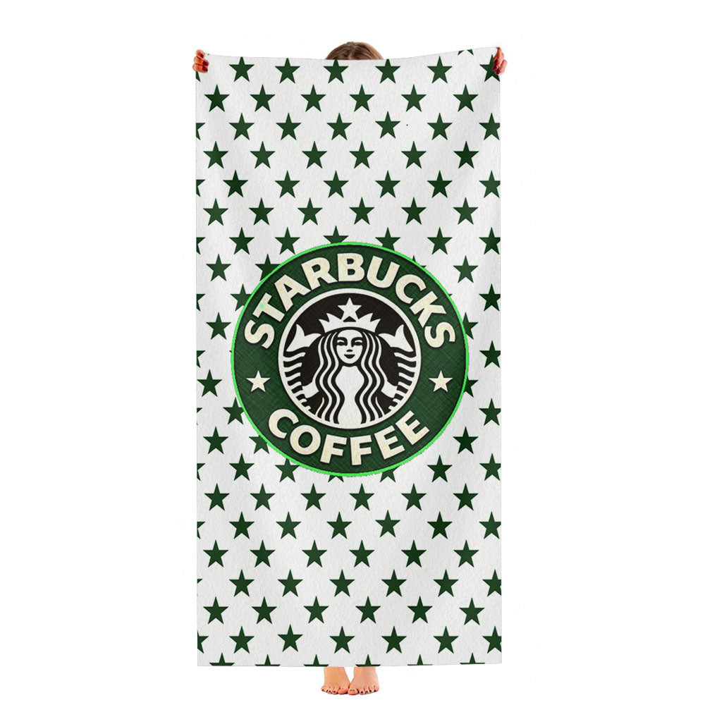 Starbucks Coffee Green Star Pattern Ultra-Soft Luxury Bathroom Towels