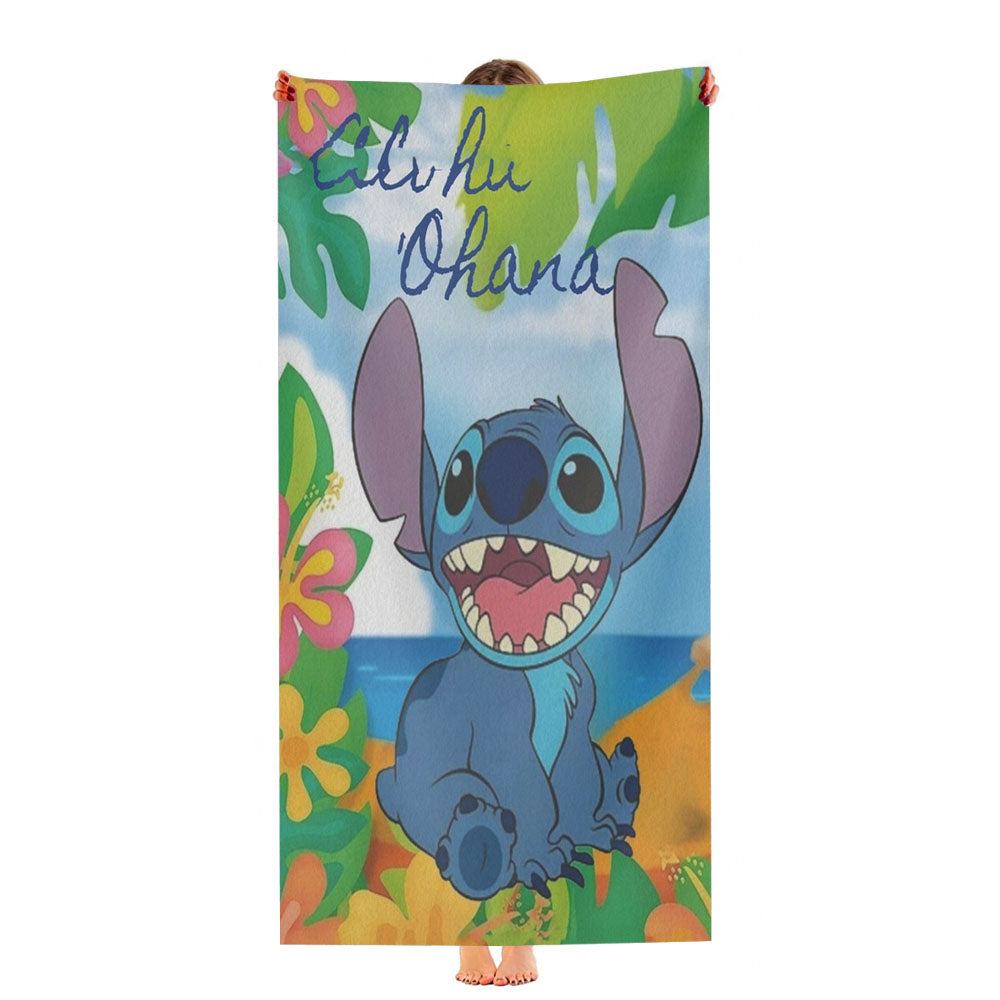 Stitch From Disney'S Movie Lilo And Stitch With Aloha Ultra-Soft Luxury Bathroom Towels