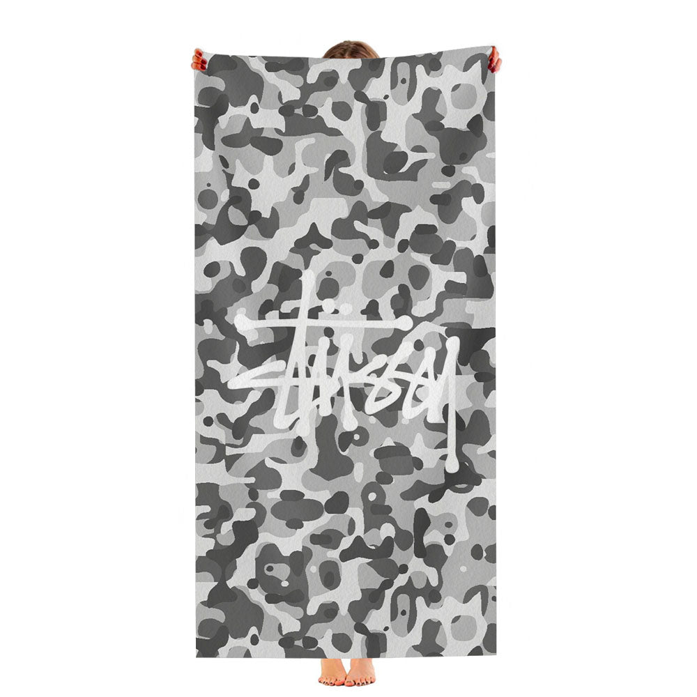 Stussy Bape Camouflage Grey Ultra-Soft Luxury Bathroom Towels