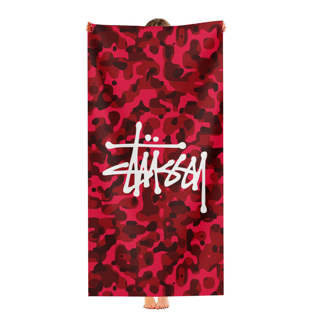 Stussy Bape Camouflage Red Ultra-Soft Luxury Bathroom Towels