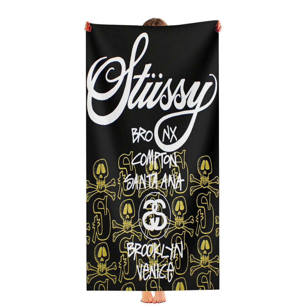 Stussy Skulls Pattern Ultra-Soft Luxury Bathroom Towels