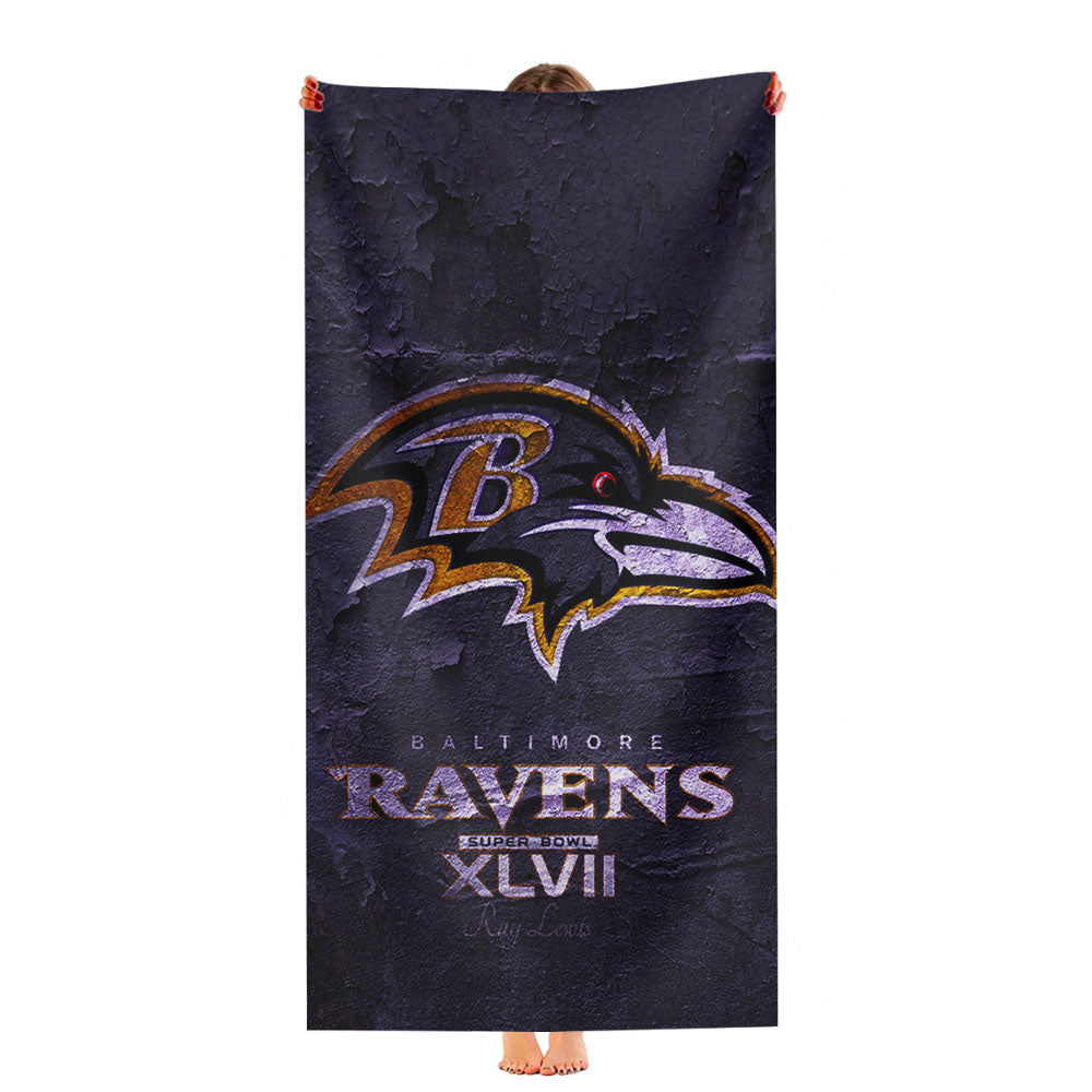 Super Bowl 2013 Baltimore Ravens Wallpaper Ultra-Soft Luxury Bathroom Towels
