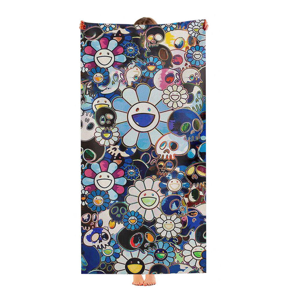 Takashi Murakami Skull Ultra-Soft Luxury Bathroom Towels