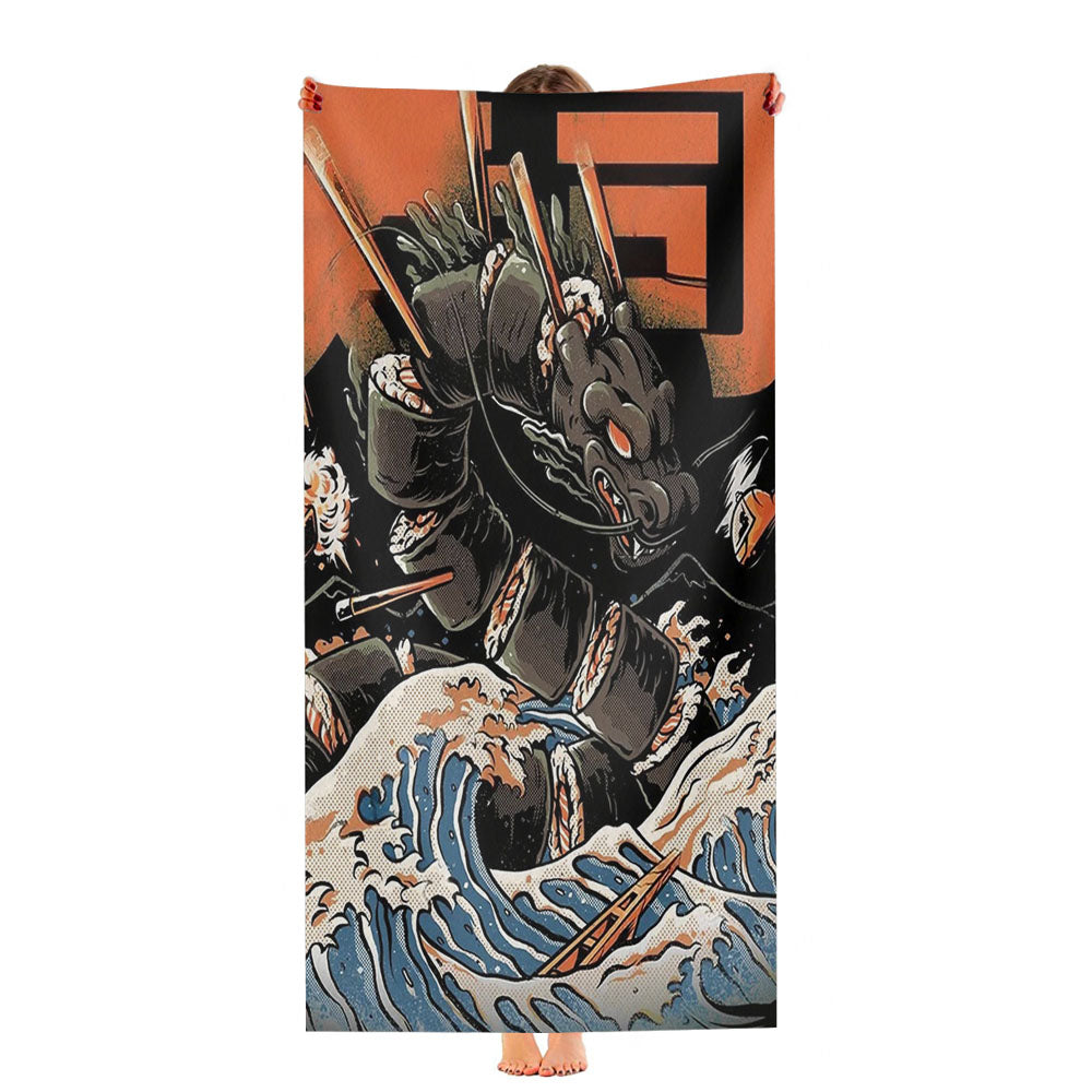 The Black Sushi Dragon Ultra-Soft Luxury Bathroom Towels