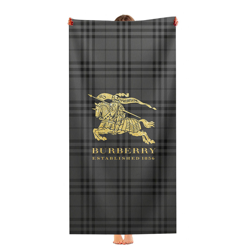 The Pattern Of Burberry Gold Logo Ultra-Soft Luxury Bathroom Towels