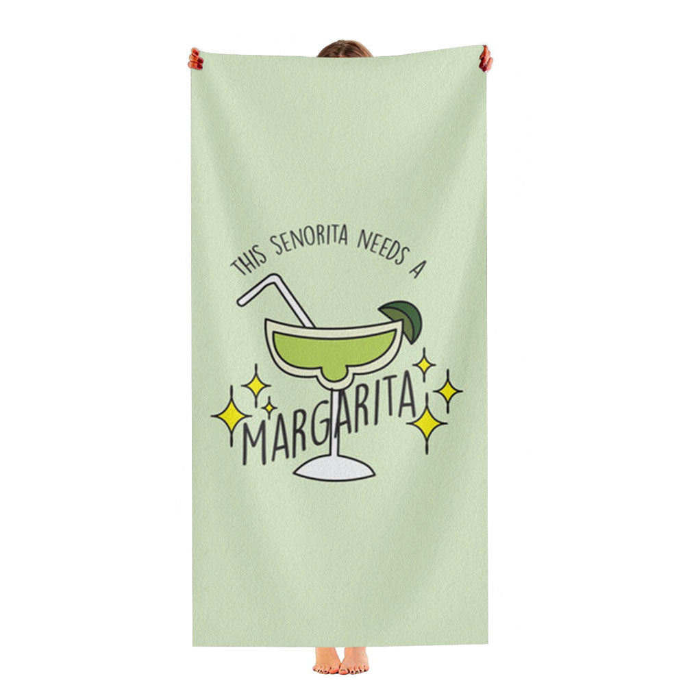 This Senorita Needs A Margarita - Funny Quotes Ultra-Soft Luxury Bathroom Towels