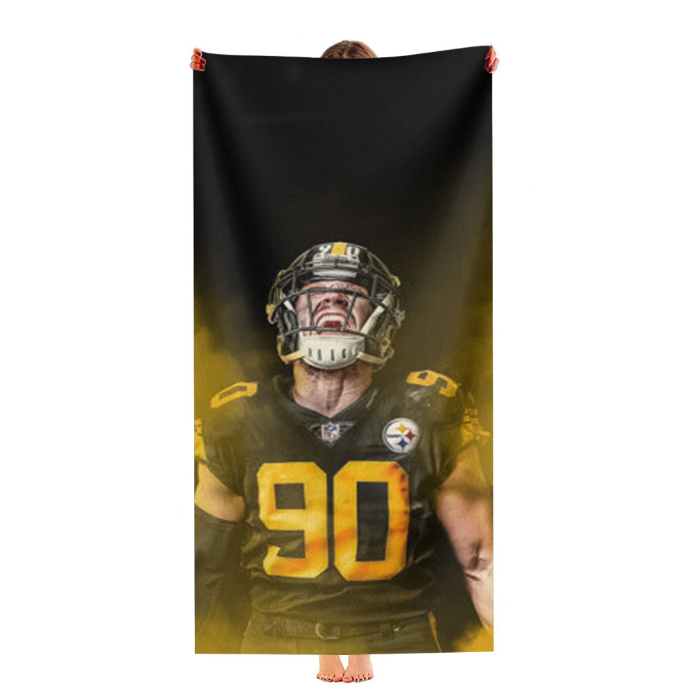 Tj Watt Pittsburgh Steelers Ultra-Soft Luxury Bathroom Towels