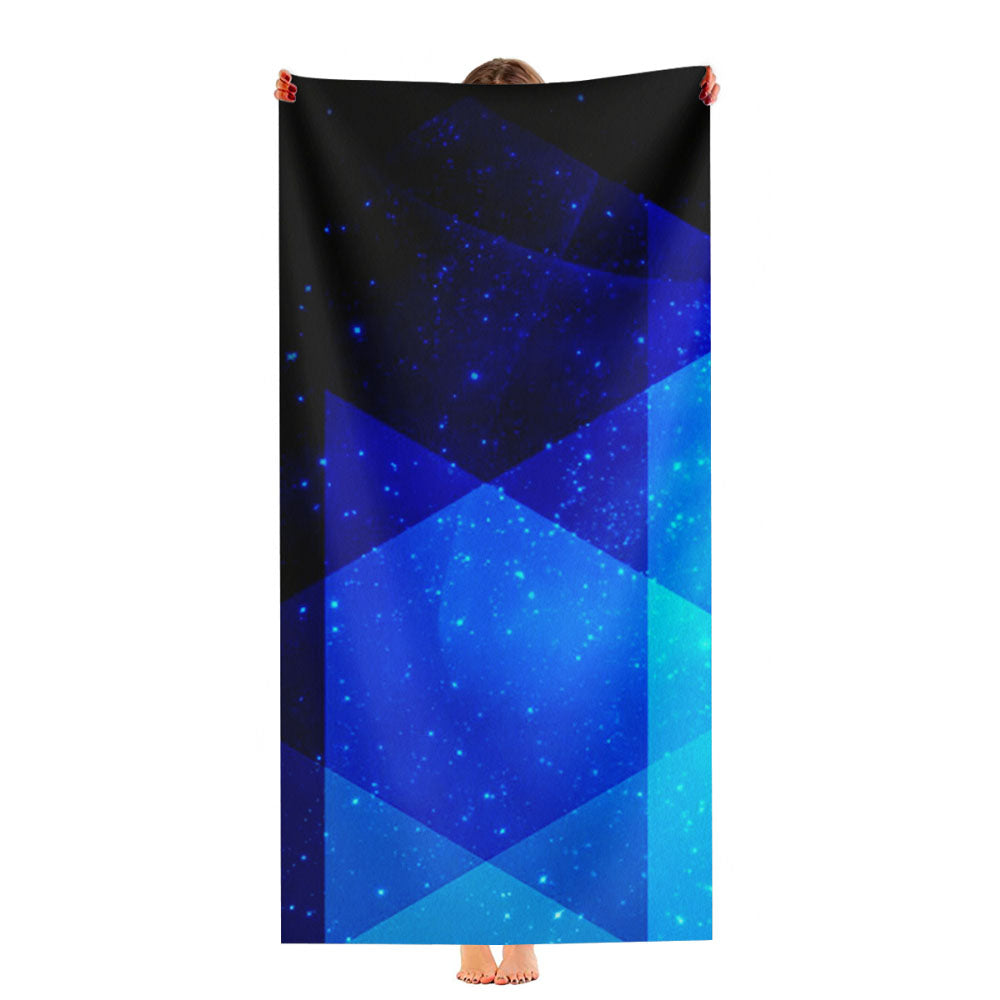 Triangle Pattern Blue Galaxy Ultra-Soft Luxury Bathroom Towels