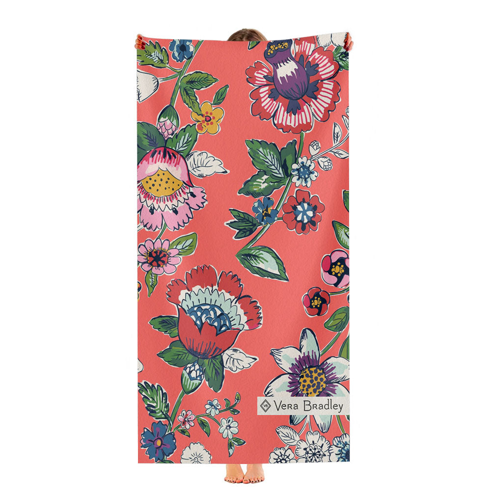 Vera Bradley Coral Floral Ultra-Soft Luxury Bathroom Towels