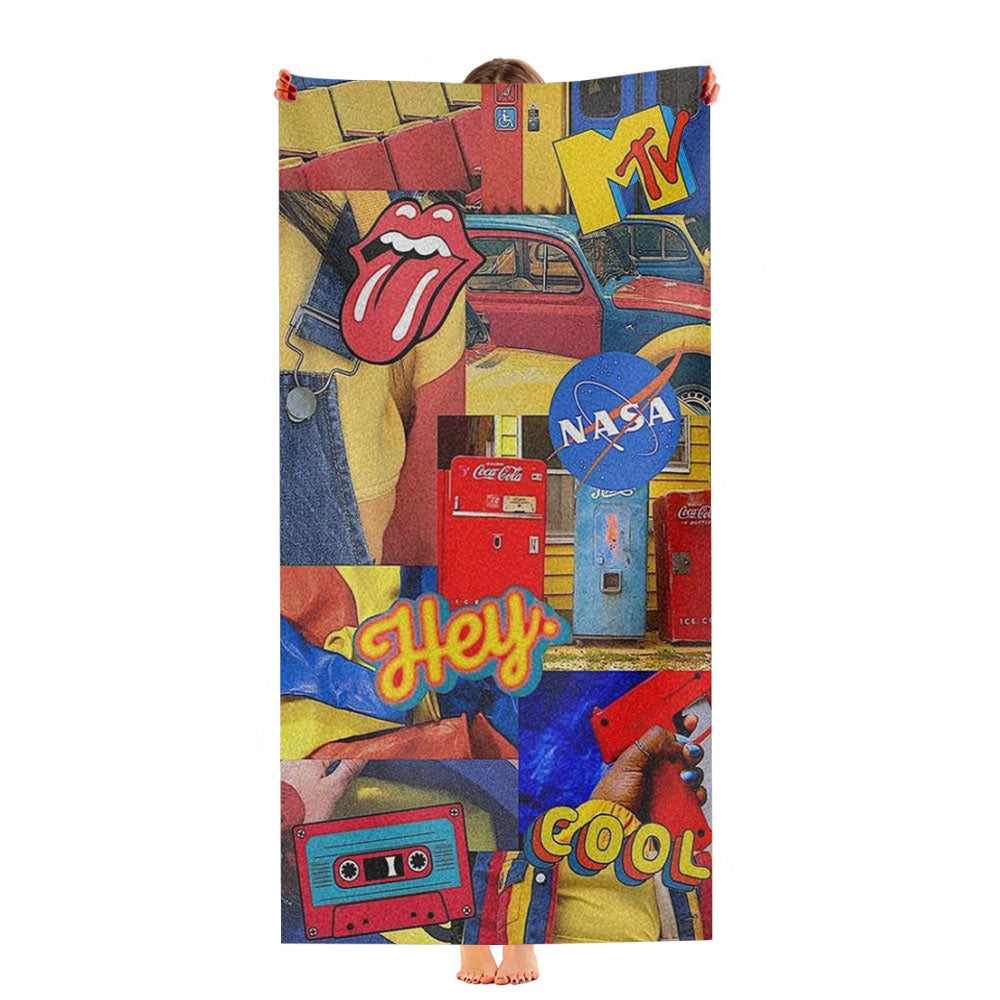 Vintage Classic 90S Pattern Ultra-Soft Luxury Bathroom Towels
