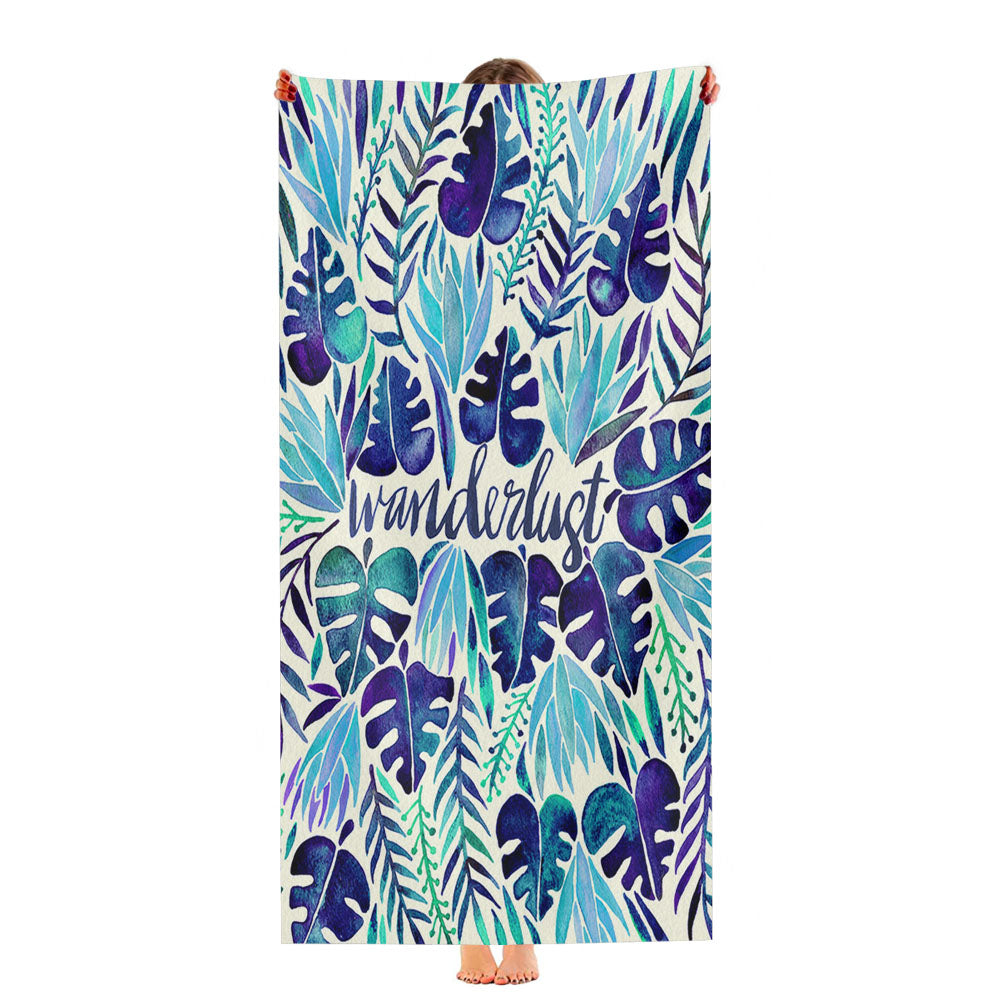 Wanderlust Leave Pattern Ultra-Soft Luxury Bathroom Towels