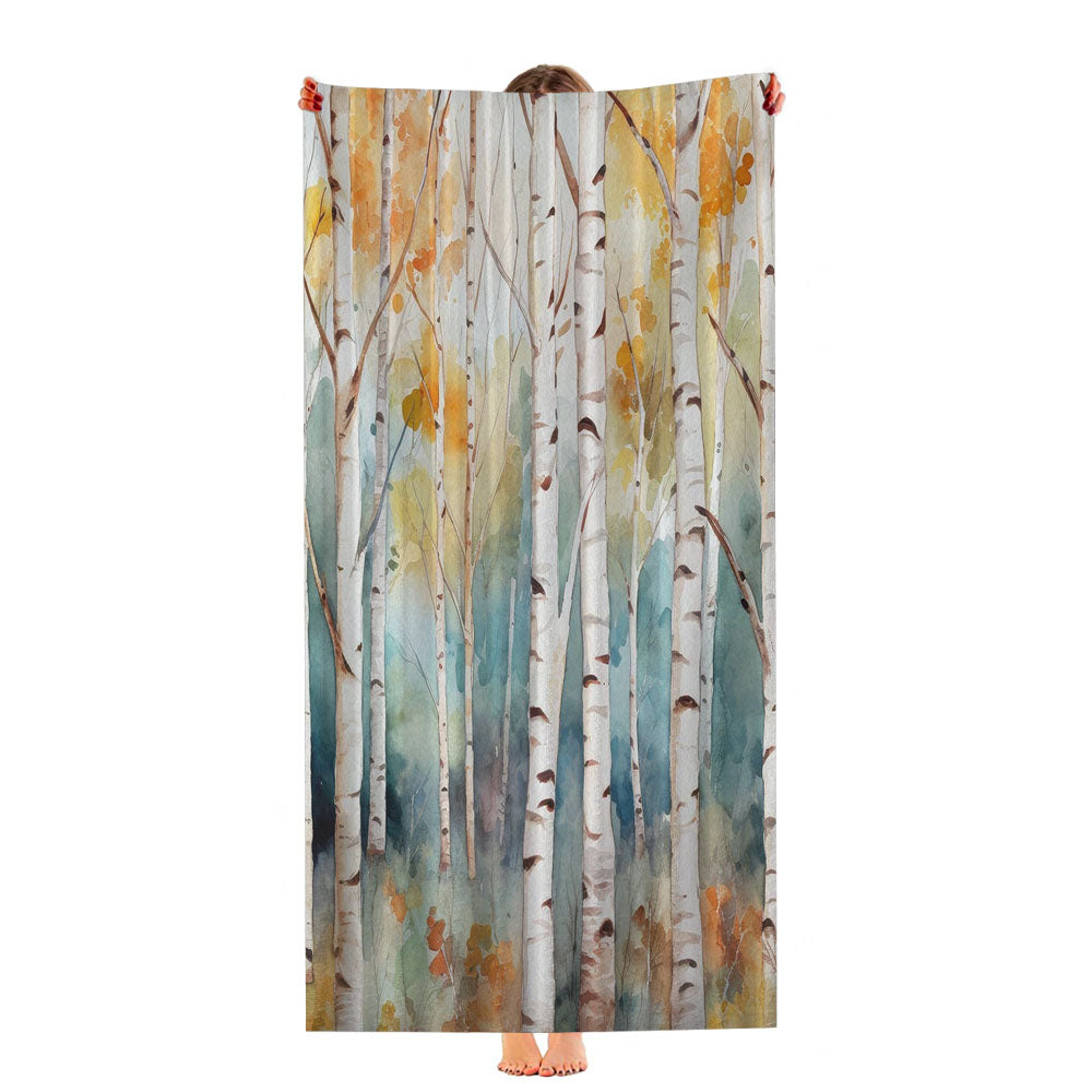 White Birch Trees Ultra-Soft Luxury Bathroom Towels