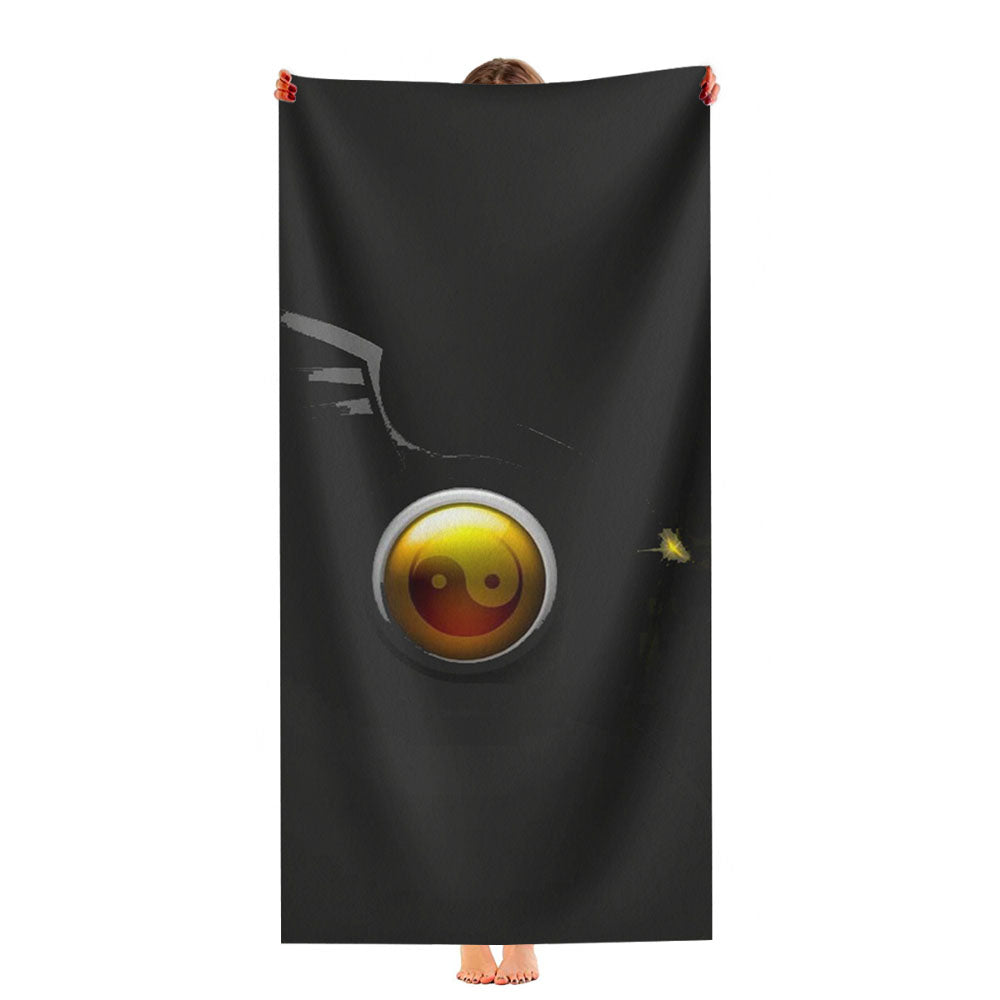 Yin Yang Dragon Greyscale Ultra-Soft Luxury Bathroom Towels