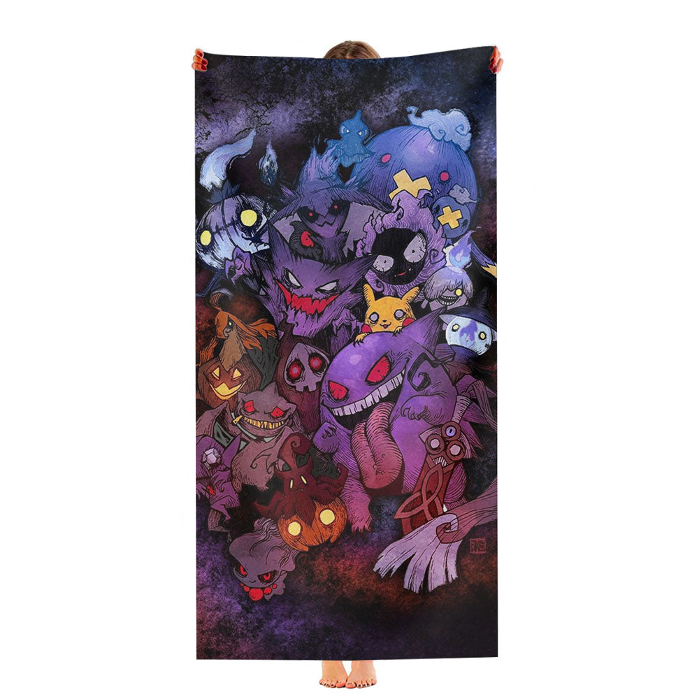 All Character Pokemon Zombie Halloween Cosplay Ultra-Soft Luxury Bathroom Towels
