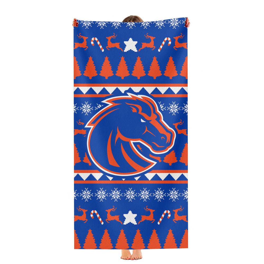 Boise State University Athletics Christmas Sweater Ultra-Soft Luxury Bathroom Towels