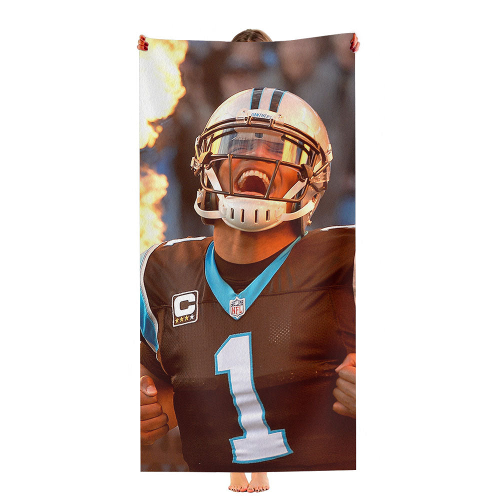 Cam Newton On Fire 2 Ultra-Soft Luxury Bathroom Towels