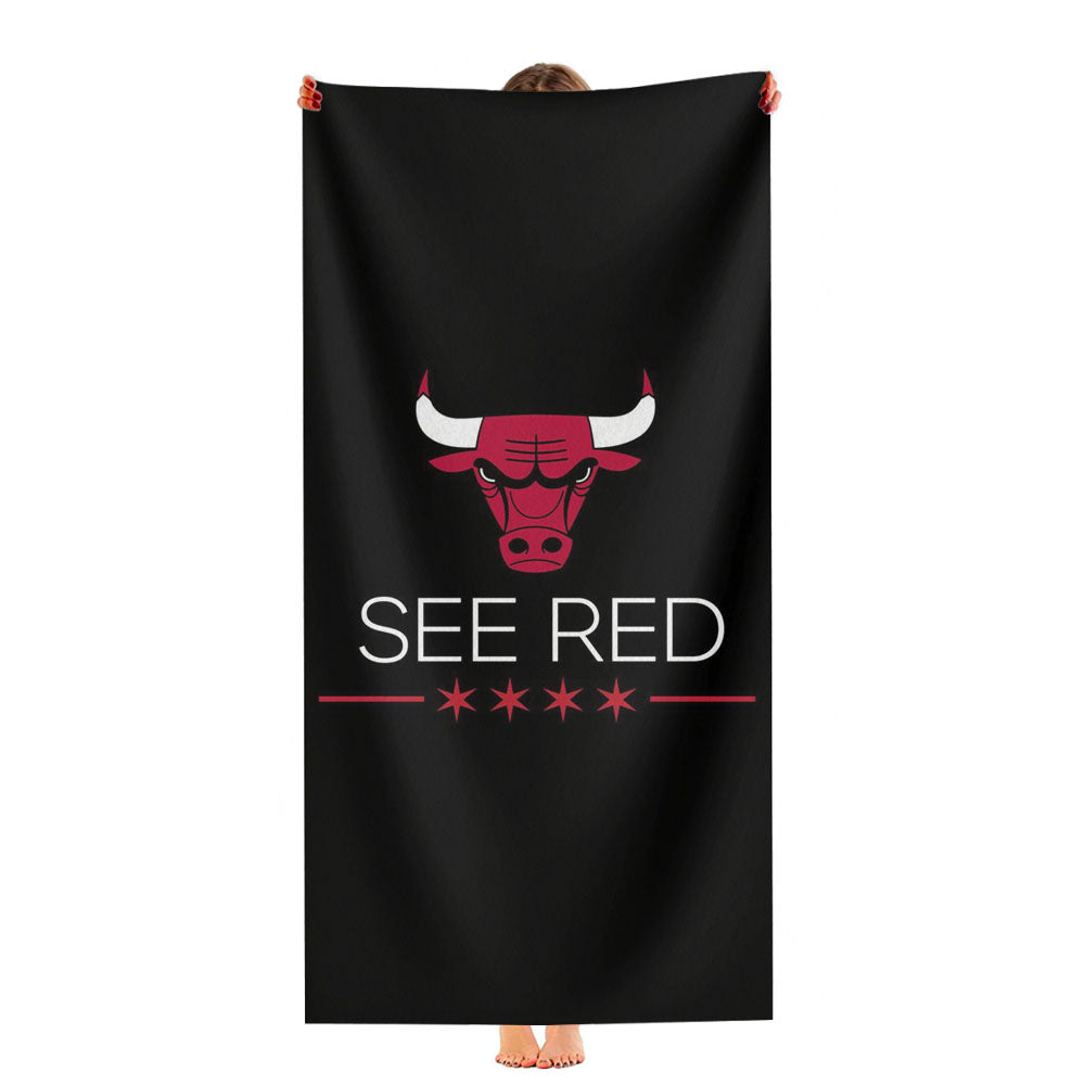 Chicago Bulls Basket Ball Ultra-Soft Luxury Bathroom Towels