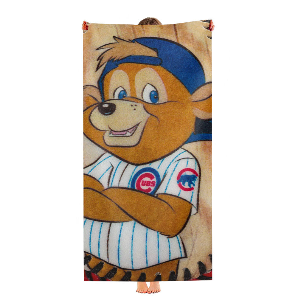 Chicago Cubs Bear Fire Ultra-Soft Luxury Bathroom Towels
