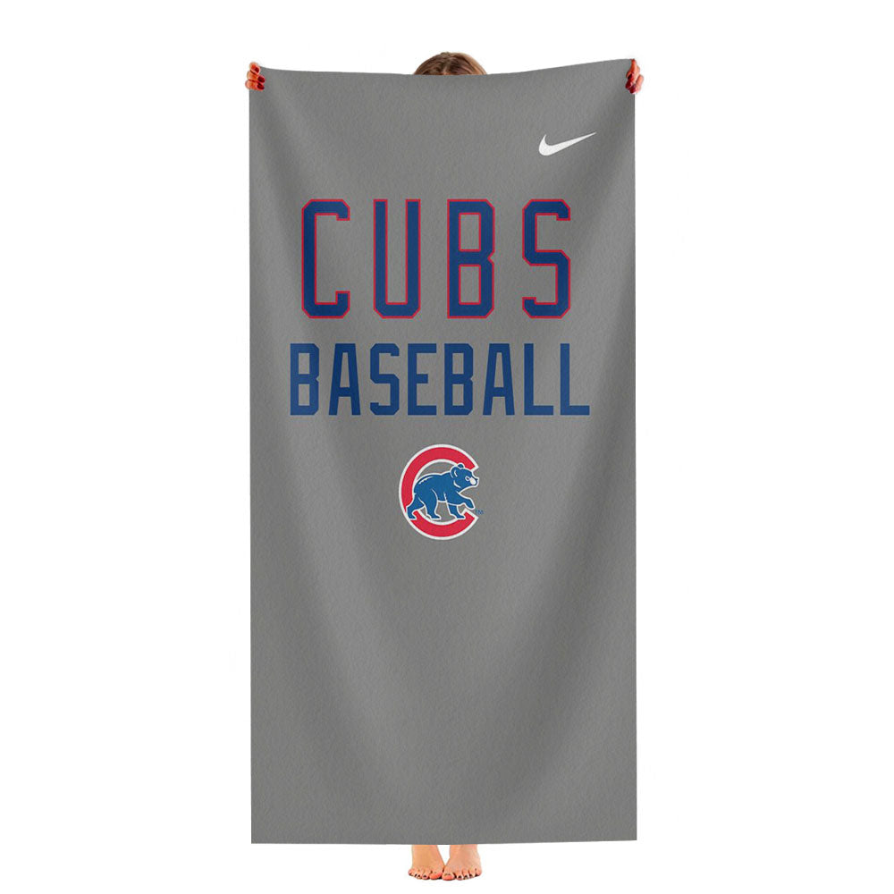 Chicago Cubs In Wood Background Ultra-Soft Luxury Bathroom Towels