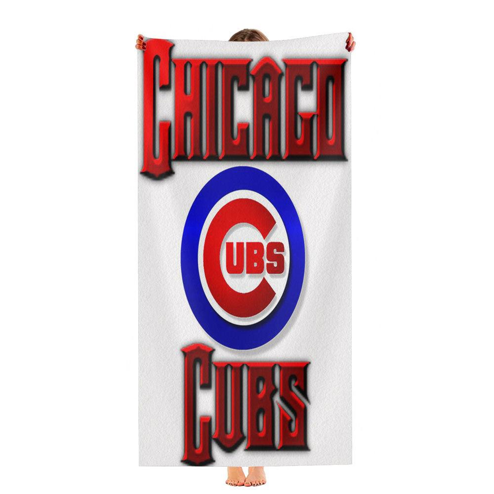 Chicago Cubs Red White Blue Ultra-Soft Luxury Bathroom Towels