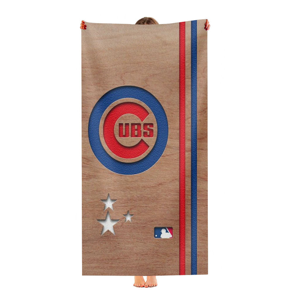 Chicago Cubs Street Stripe Ultra-Soft Luxury Bathroom Towels