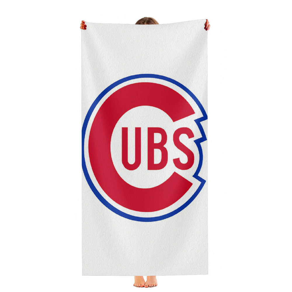 Chicago Cubs Woodcut Ultra-Soft Luxury Bathroom Towels