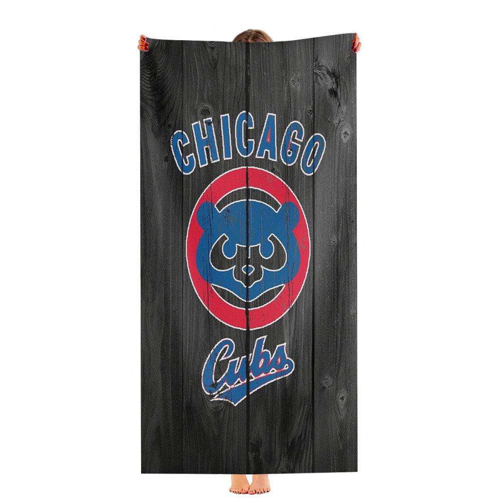 Chicago Cubs Wooden Ultra-Soft Luxury Bathroom Towels