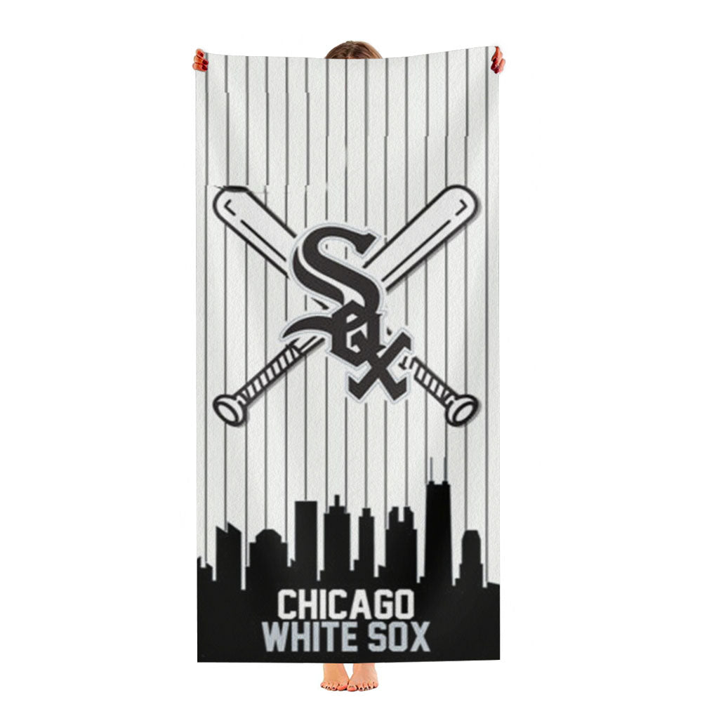 Chicago White Sox Black White Logo Ultra-Soft Luxury Bathroom Towels