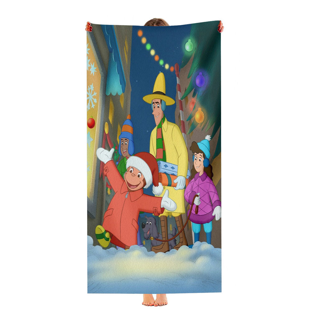 Christmas Curious George And Friends Ultra-Soft Luxury Bathroom Towels