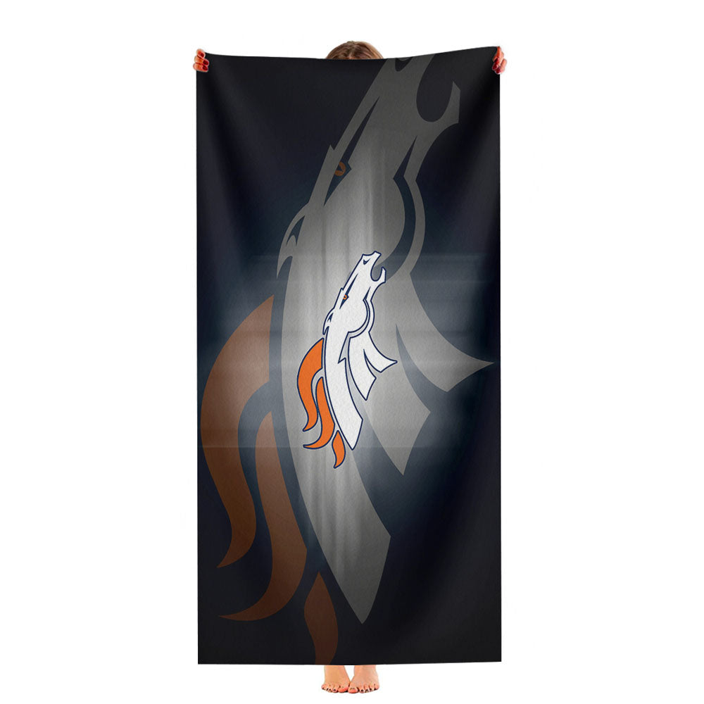 Denver Broncos Embossed Logos Helmet Ultra-Soft Luxury Bathroom Towels