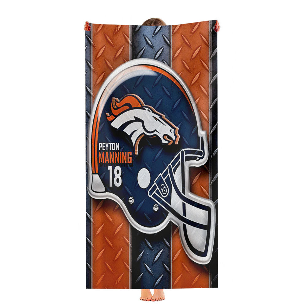 Denver Broncos Football Team Zigzag Art Ultra-Soft Luxury Bathroom Towels